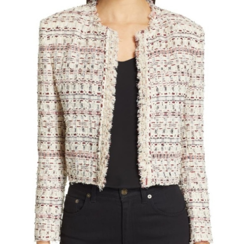 🆕 IRO Locali Tweed Jacket with fringe - Picture 6 of 7